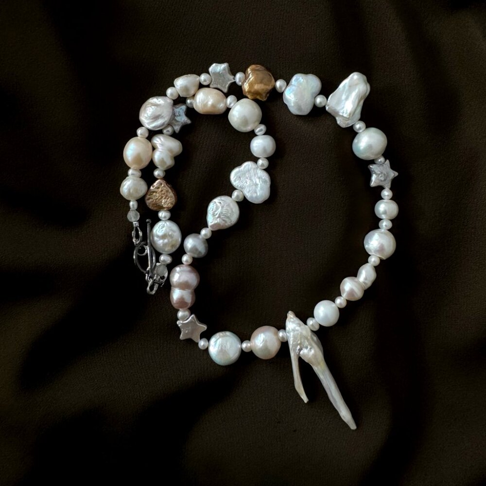 Mudd Pearl Wishbone Necklace - New, Never Worn